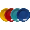 Mixed Vibrant Classic Rim 10 1/2 Inch Dinner Plate, Set of 4