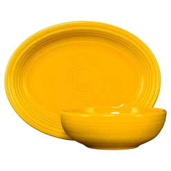2-Piece Serve Set 11 5/8 Inch Oval Platter & 38 OZ Bistro Bowl