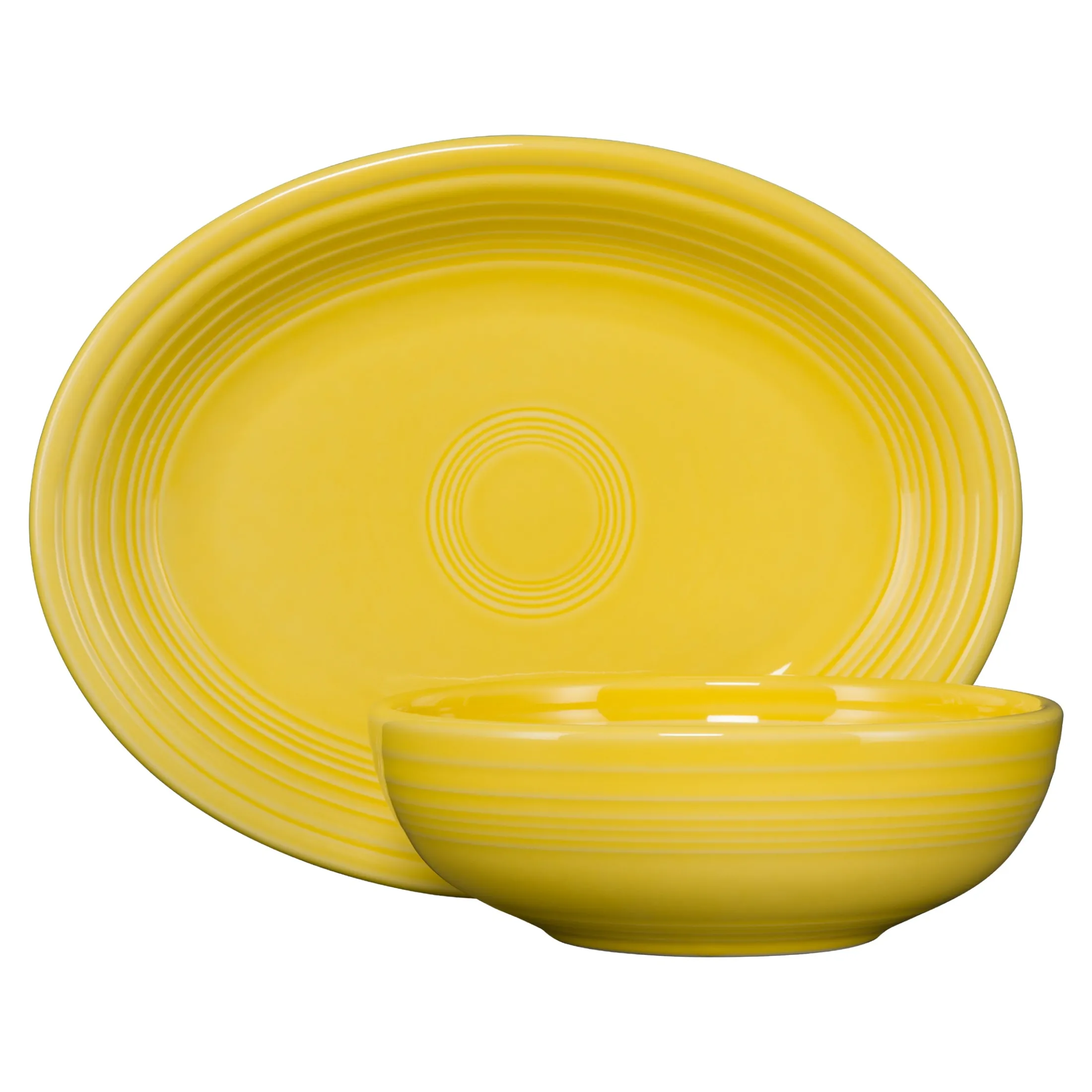 2-Piece Serve Set 11 5/8 Inch Oval Platter & 38 OZ Bistro Bowl