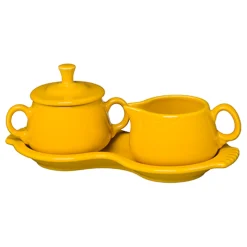 4-Piece Sugar Bowl and Creamer Set with Tray