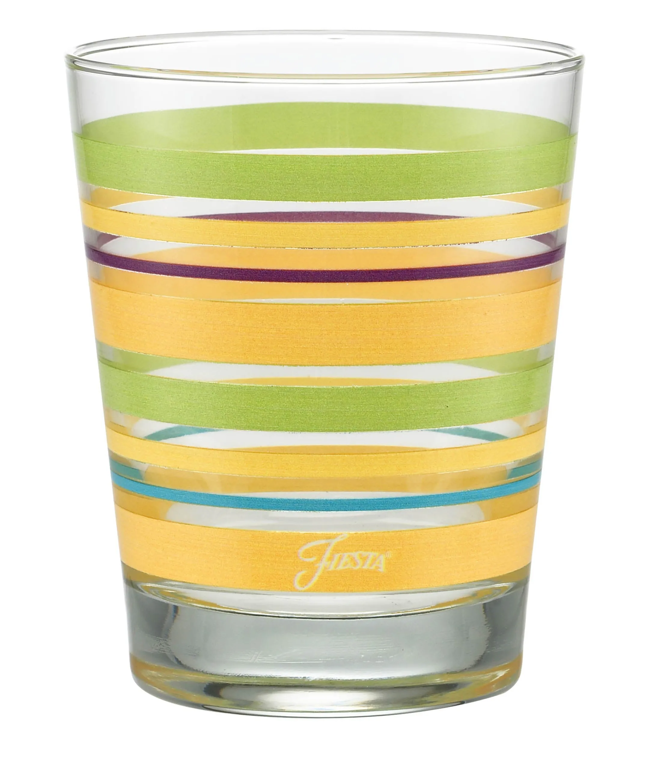 Retired 15 oz. Fiesta® Caribbean Sunset Stripes Tapered Double Old Fashion – Set of 4