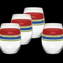 Retired 15 oz. Fiesta® Edgeline Stemless Wine Bright – Set of 4