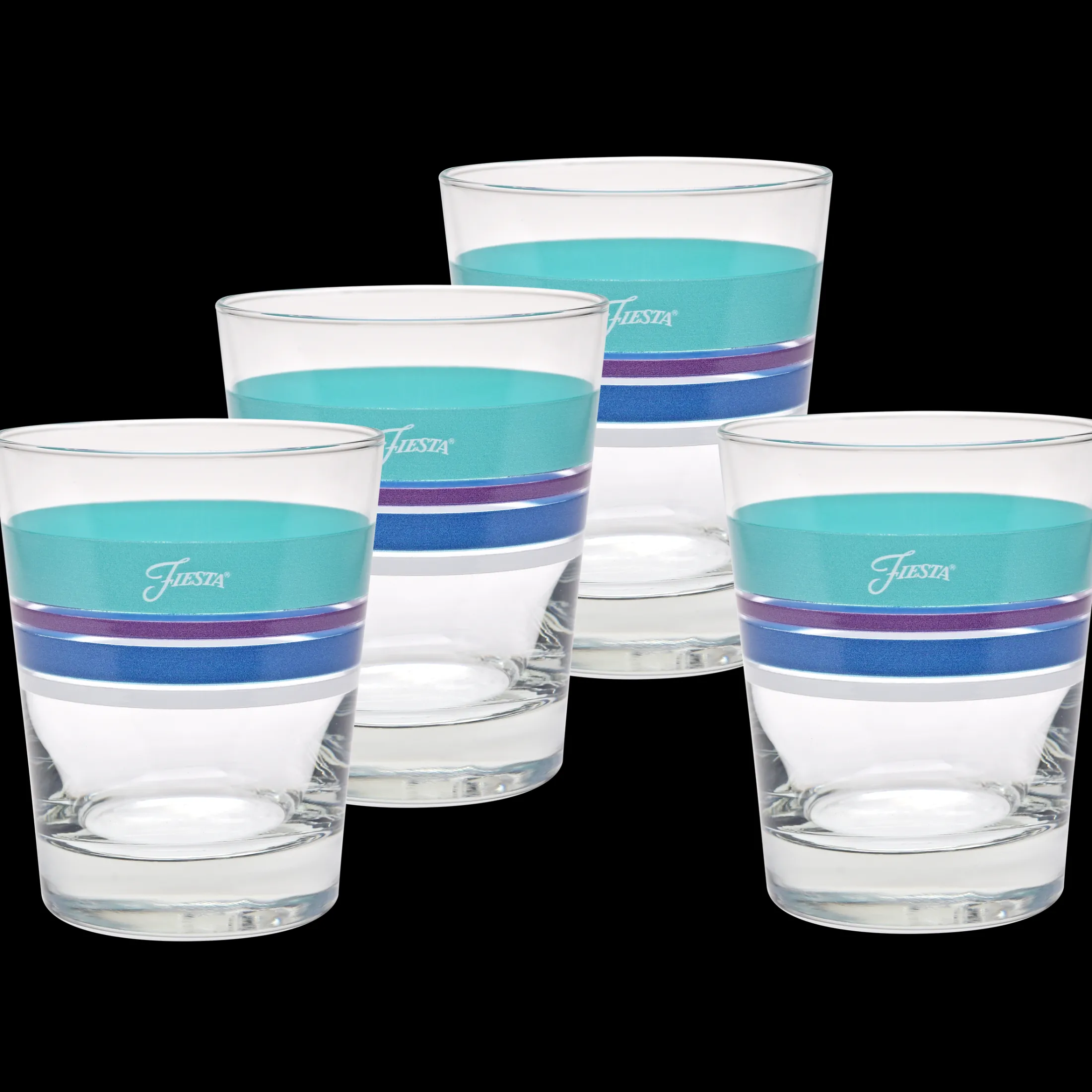 Retired 15 oz. Fiesta® Edgeline Coastal Tapered Double Old Fashion – Set of 4