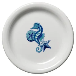 Retired Coastal Seahorse Bistro Coupe 6 1/4 Inch Appetizer Plate
