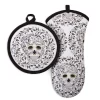 Retired Skull and Vine Oven Mitt & Pot Holder Set