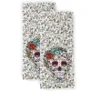 Retired SKULL AND VINE SUGAR Kitchen Towel 2-Pack Set
