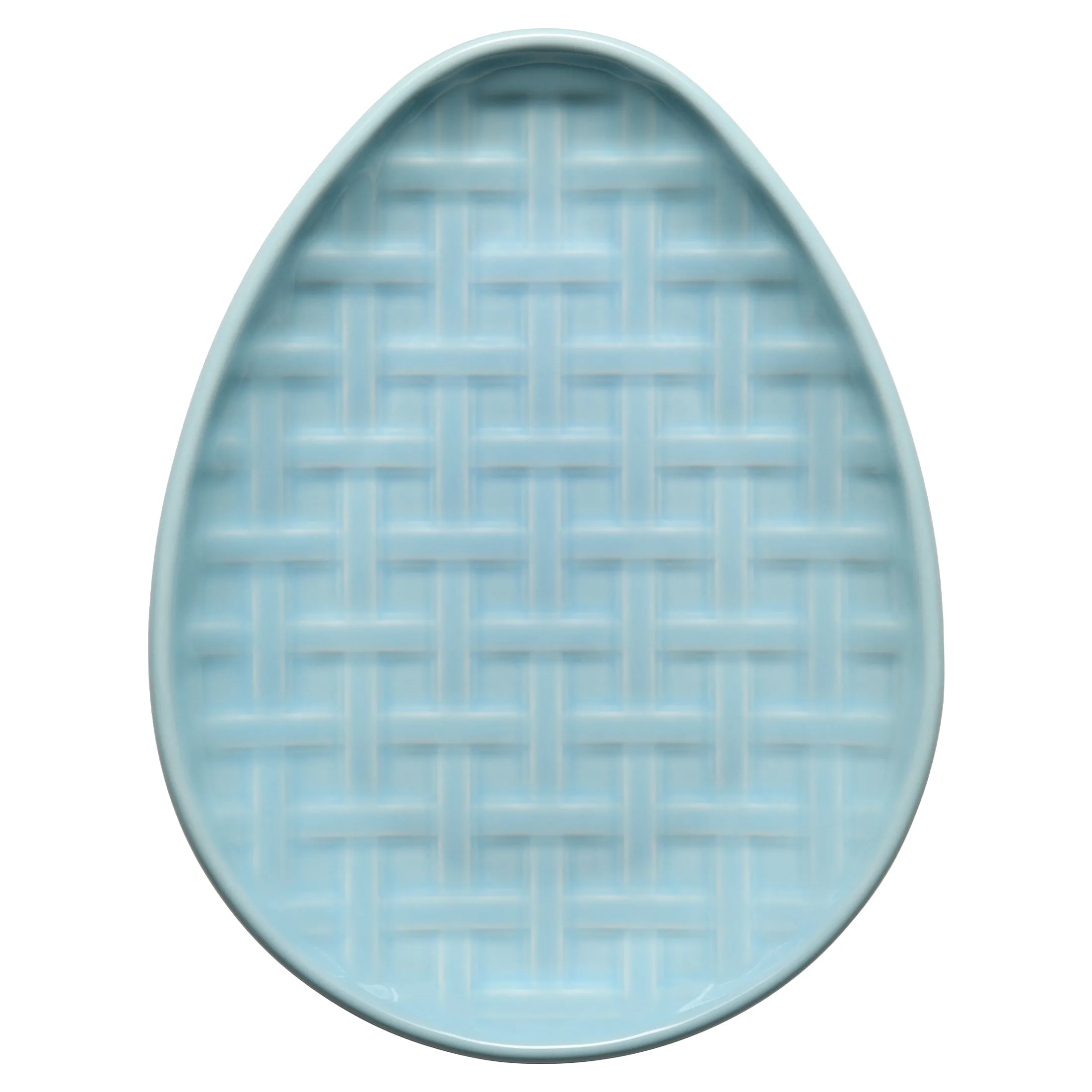 Sky Embossed Egg Shaped Plate 10 Inch