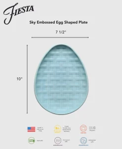 Sky Embossed Egg Shaped Plate 10 Inch