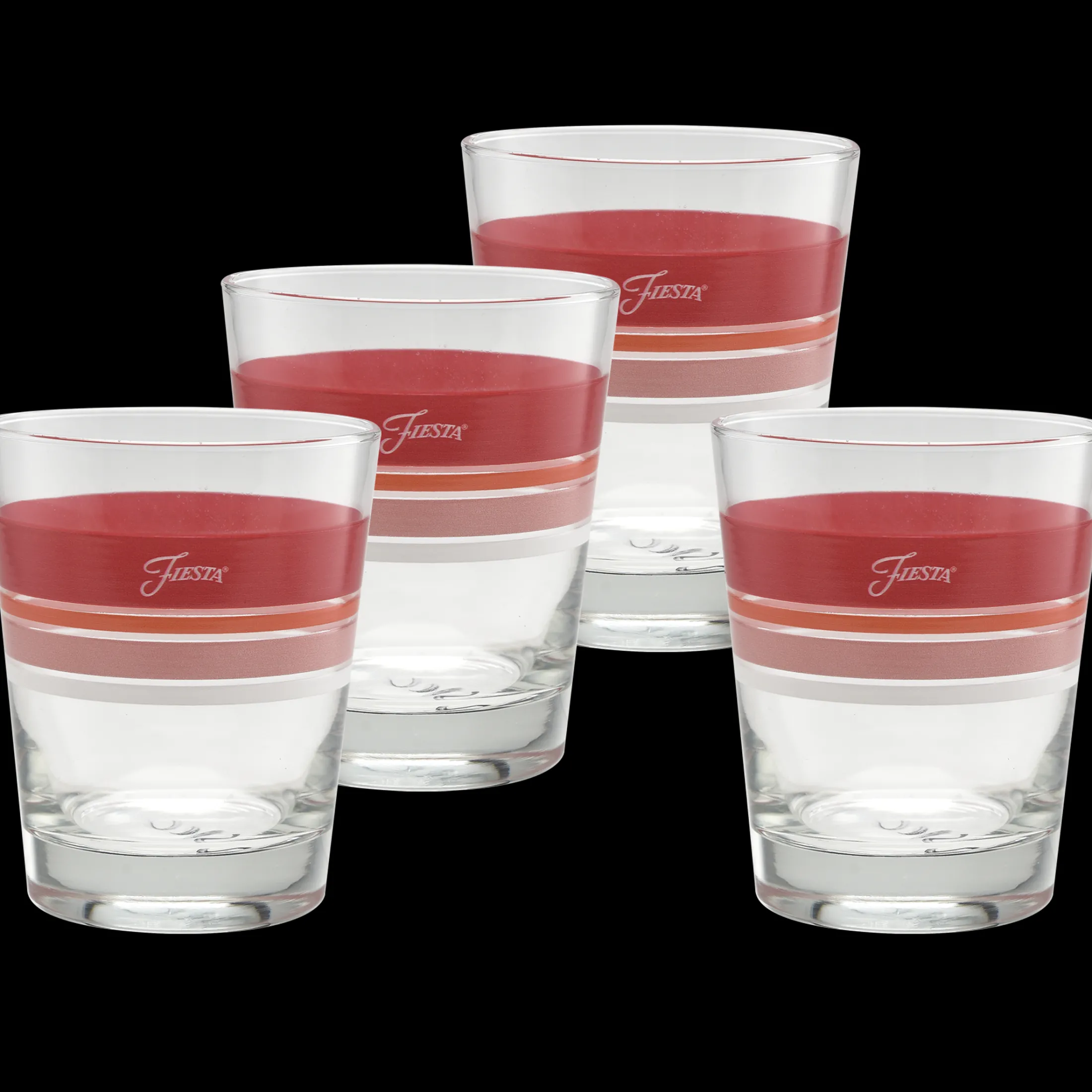 Sunset Horizon Edgeline Tapered Double Old Fashion Glass Mixed – Set of 4