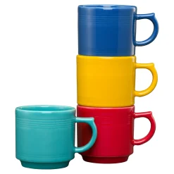 Vibrant 16 OZ Set of 4 Mixed Stackable Mug Set