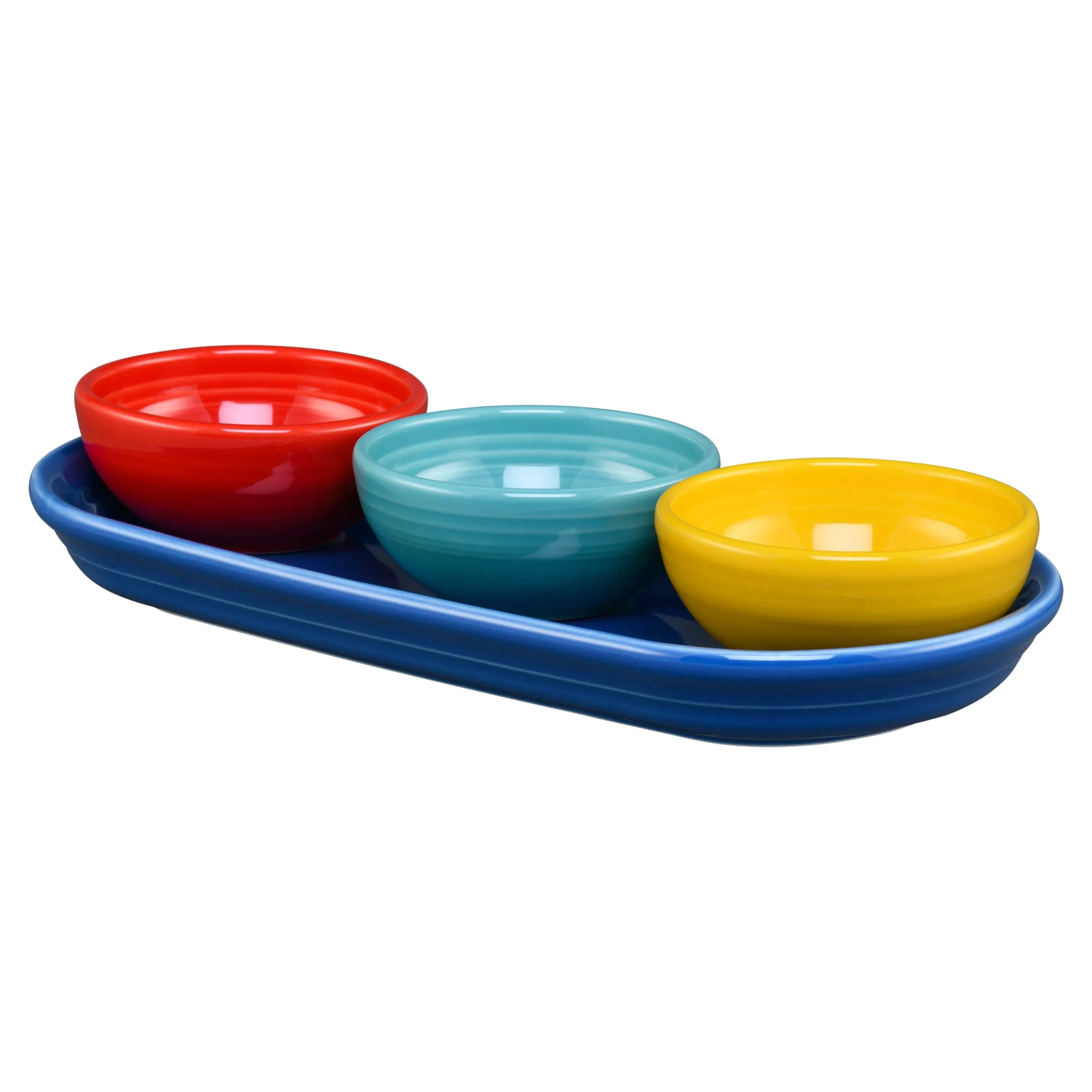 Vibrant Mixed Colors 4-Piece Condiment Set