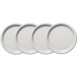White Bistro Coupe 9 Inch Luncheon Plate, Set of 4