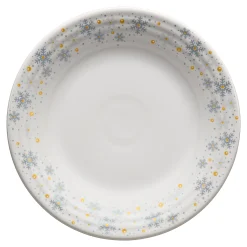 White Snowflake Classic Rim 9 Inch Luncheon Plate
