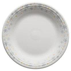 White Snowflake Classic Rim 10 1/2 Inch Dinner Plate
